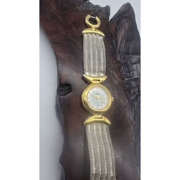 ANNE KLEIN II WOMEN'S Two Tone Mesh BAND WATCH New Battery ~ Vintage - Picture 8 of 14